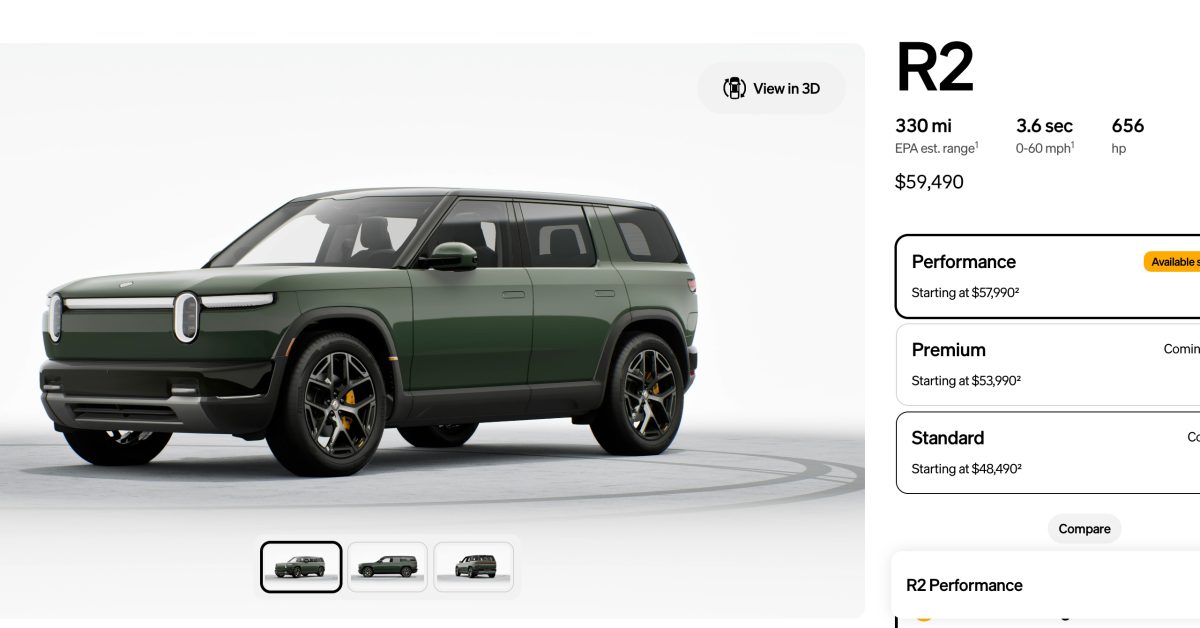 Rivian R2 Configurator